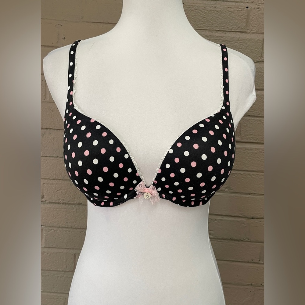 Victoria’s Secret  Black Dot Print  Demi Bra  34C